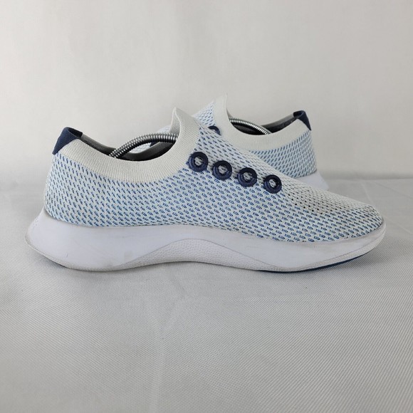 Allbirds Tree Dasher 2 Mens Size 12.5 Blizzard White Blue Running Shoes No Laces